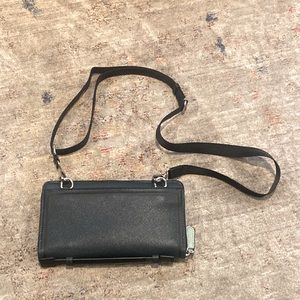 Dark blue zarah wallet with strap
